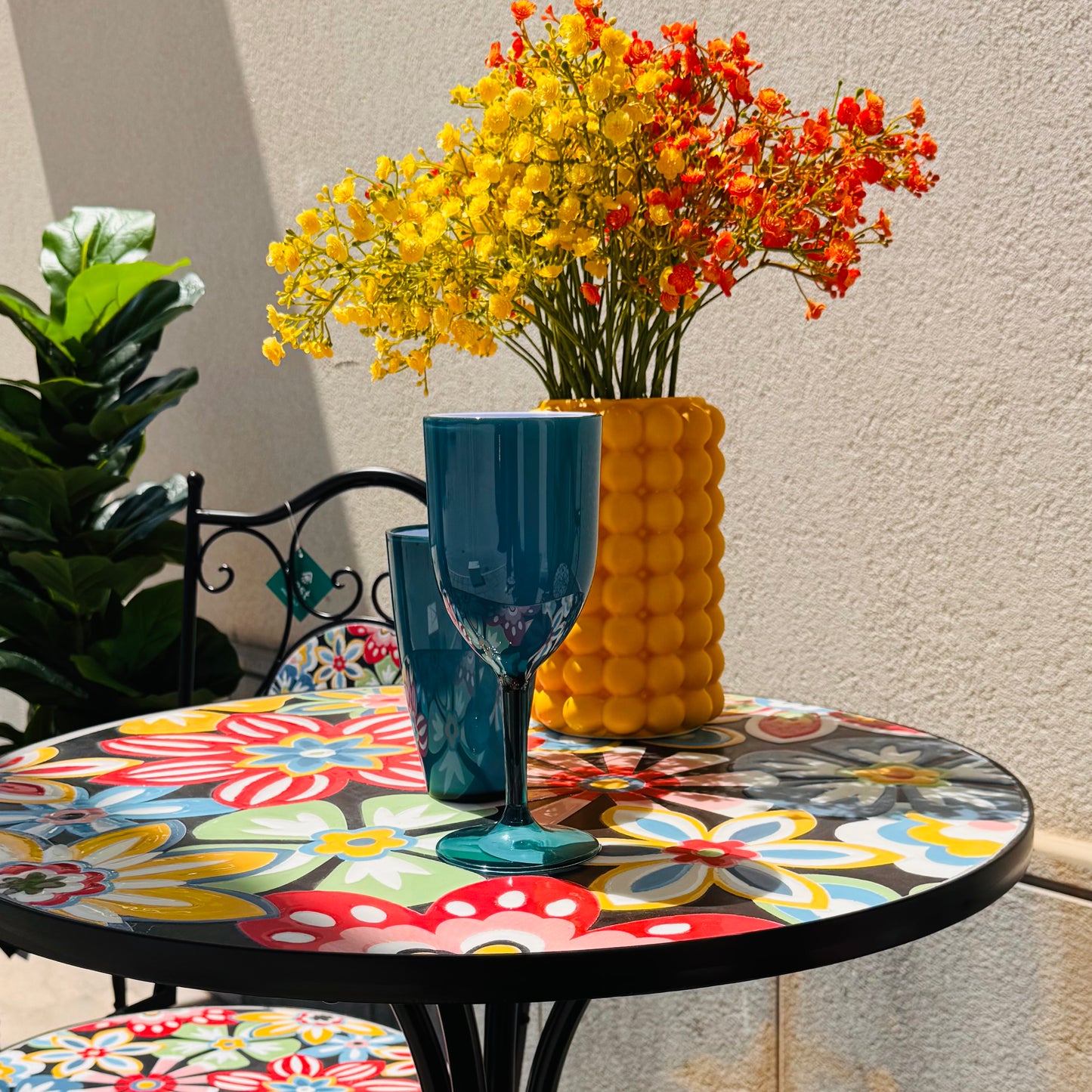 Set tavolo con sedie pieghevoli in metallo con mosaico - Sanremo - BEST - 65978469056890