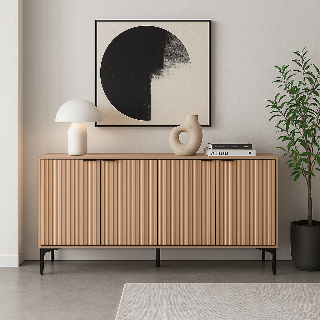 Credenza moderna con 4 ante in melamina legno - Lignum - BEST - 65894997033338