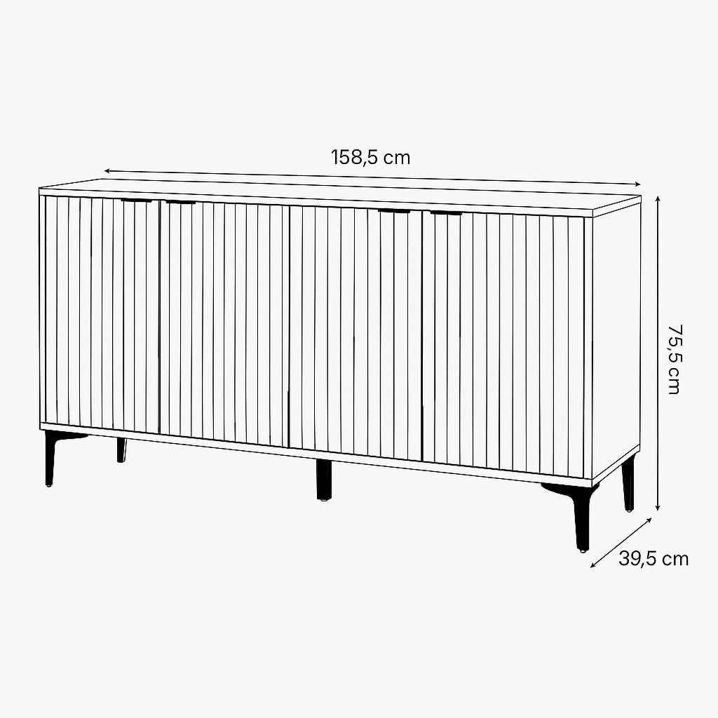 Credenza moderna con 4 ante in melamina legno - Lignum - BEST - 65895087047034