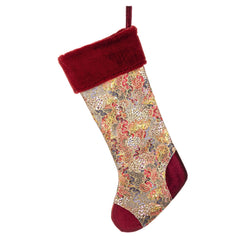 Decorazione natalizia calza in tessuto rosso - Kaleido