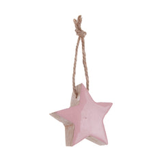 Pendaglio per decorazione natalizia Stella rosa in legno - Haley