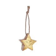Pendaglio per decorazione natalizia Stella oro in legno - Haley