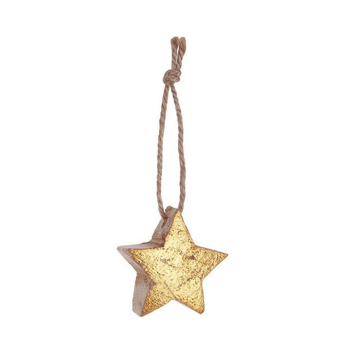 Pendaglio per decorazione natalizia Stella oro in legno - Haley