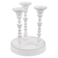 Candelabro natalizio in alluminio bianco 18 cm 3 fuochi - Kylie