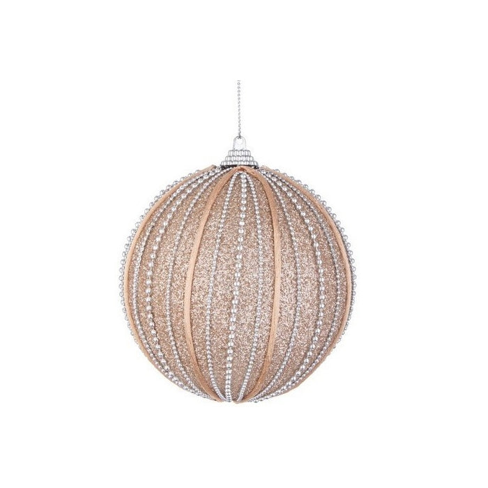 Set 4 sfere di Natale per decorazione champagne 10 cm - Harper