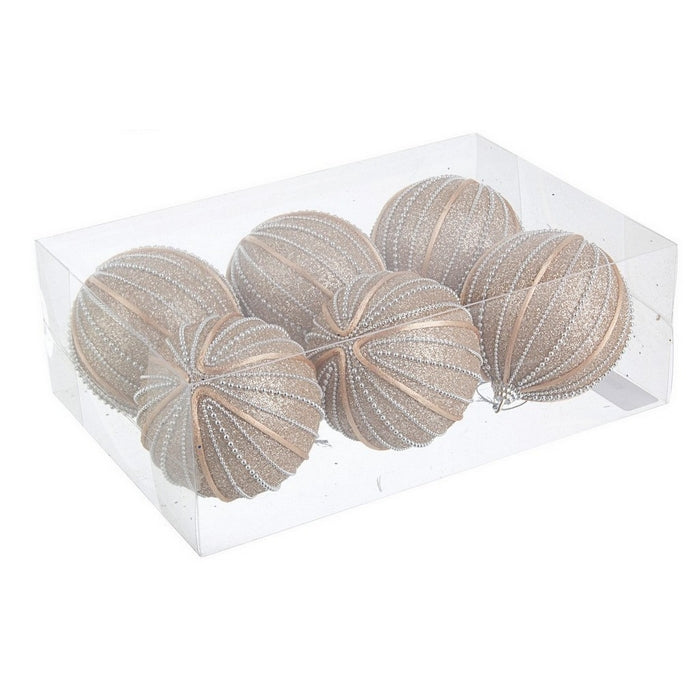 Set 6 sfere di Natale per decorazione champagne 8 cm - Harper