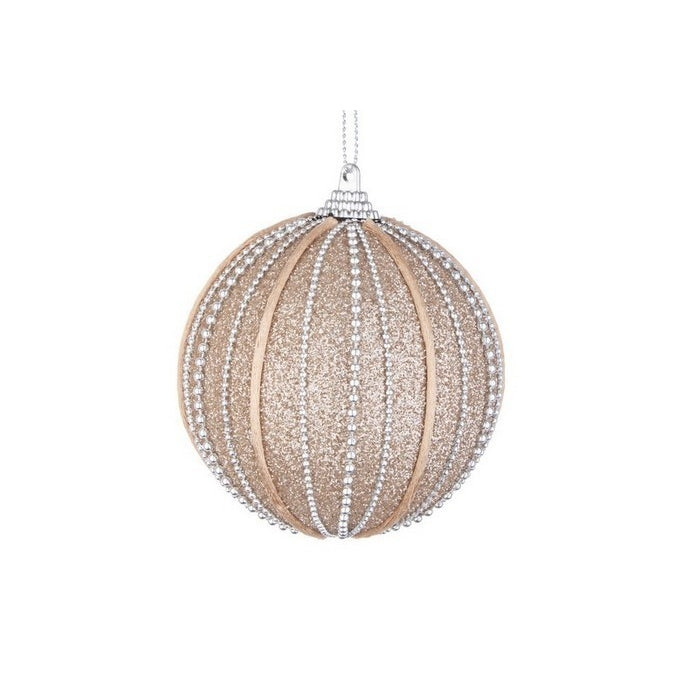 Set 6 sfere di Natale per decorazione champagne 8 cm - Harper
