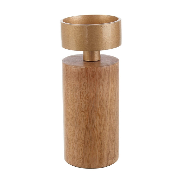 Porta candela cilindrico in legno 1 fuoco - Vivek