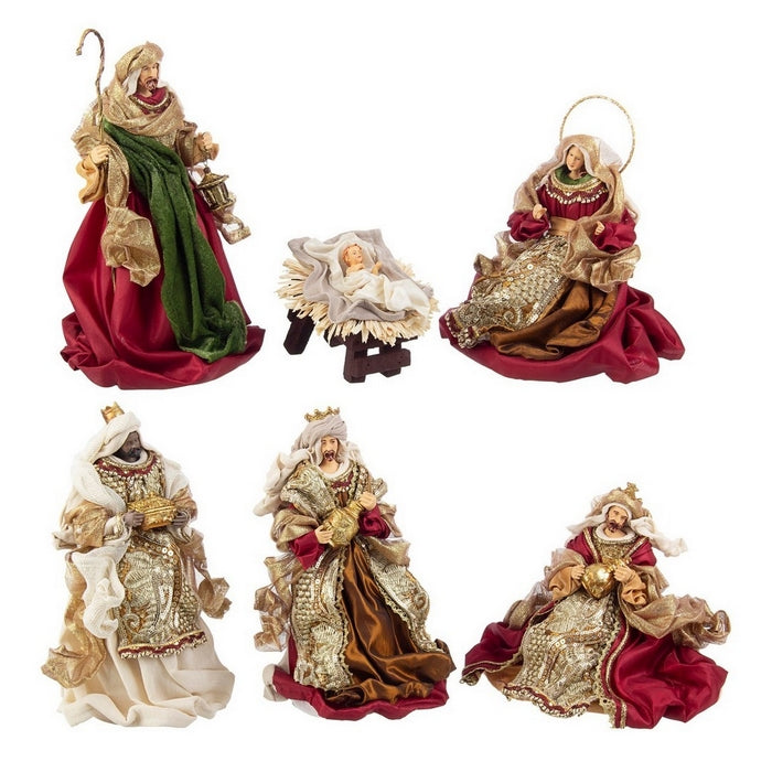 Natività con 6 figure color bordeaux - Baroque