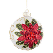 Palla di Natale in vetro con fiore di poinsezia - Poinsezia