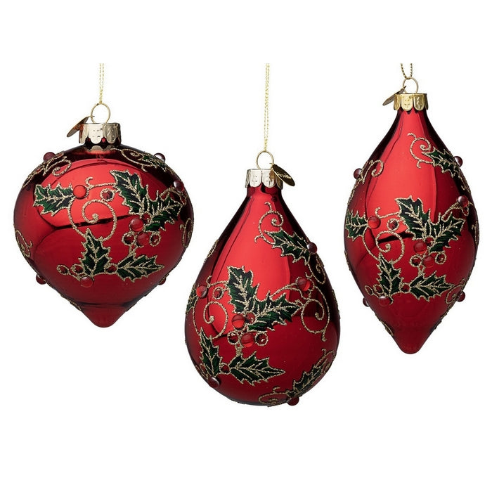Pendaglio natalizio in vetro con decorazioni - Zaida