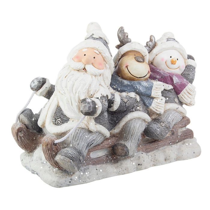 Decorazione natalizia con 3 figure su tronco - Shiver