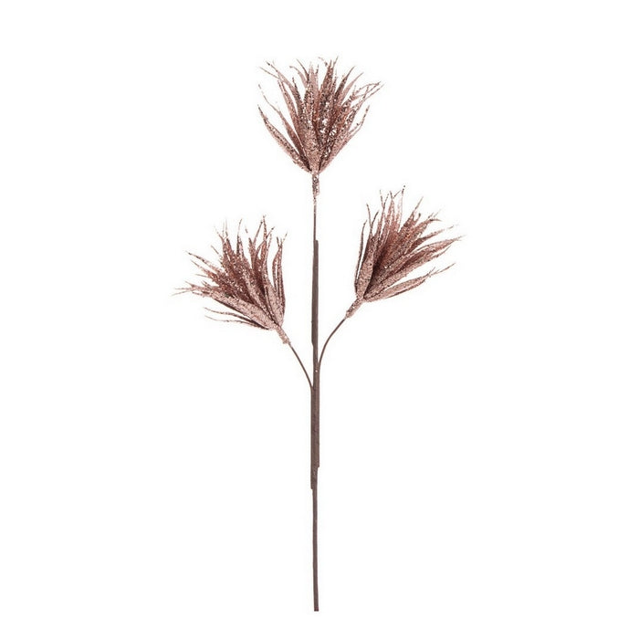 Ramo artificiale con 3 fiori per decorazione oro rosa 56 cm - Milly