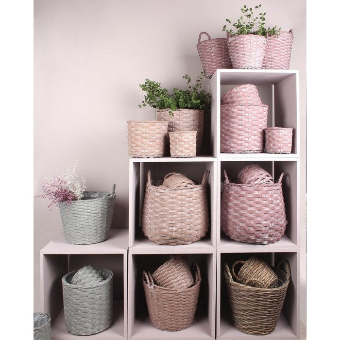 Vaso tondo in legno con 2 manici rosa - Audrey - BIZZOTTO - 34270120902872