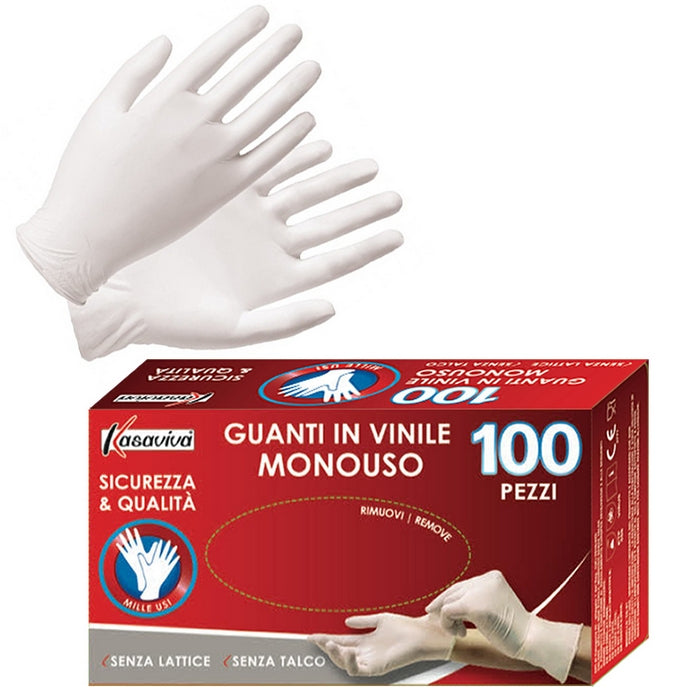 Guanti in vinile monouso 100 pezzi - KASAVIVA - 34277358076120
