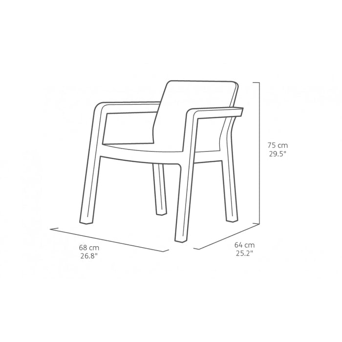 Set da giardino con cuscini con divano e due poltrone - Emily Lounge