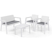 Set da giardino con cuscini con divano e due poltrone - Emily Lounge