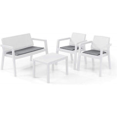 Set da giardino con cuscini con divano e due poltrone - Emily Lounge