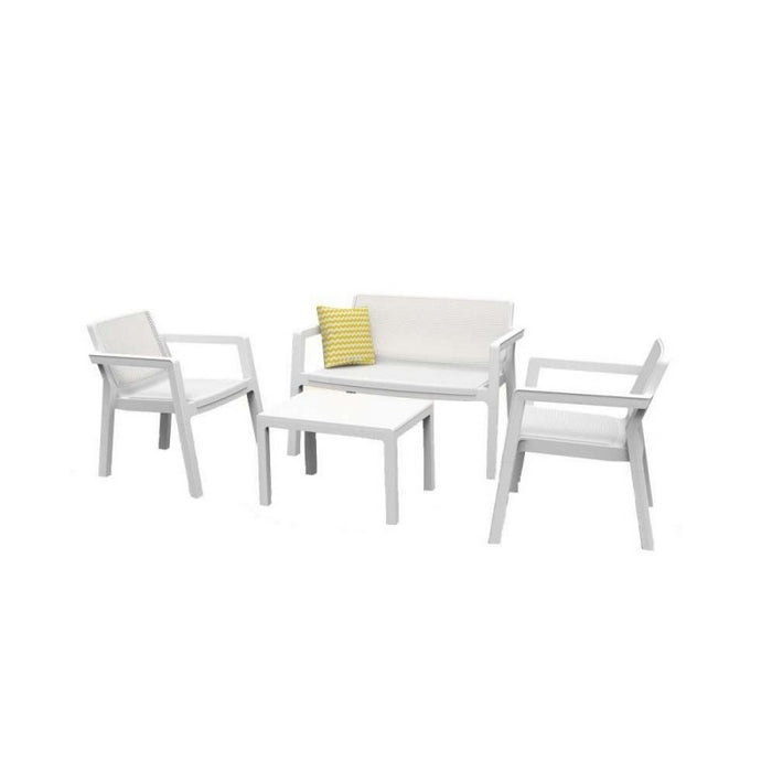 Set da giardino con cuscini con divano e due poltrone - Emily Lounge