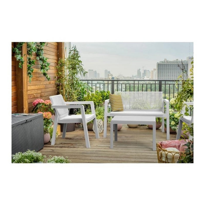 Set da giardino con cuscini con divano e due poltrone - Emily Lounge