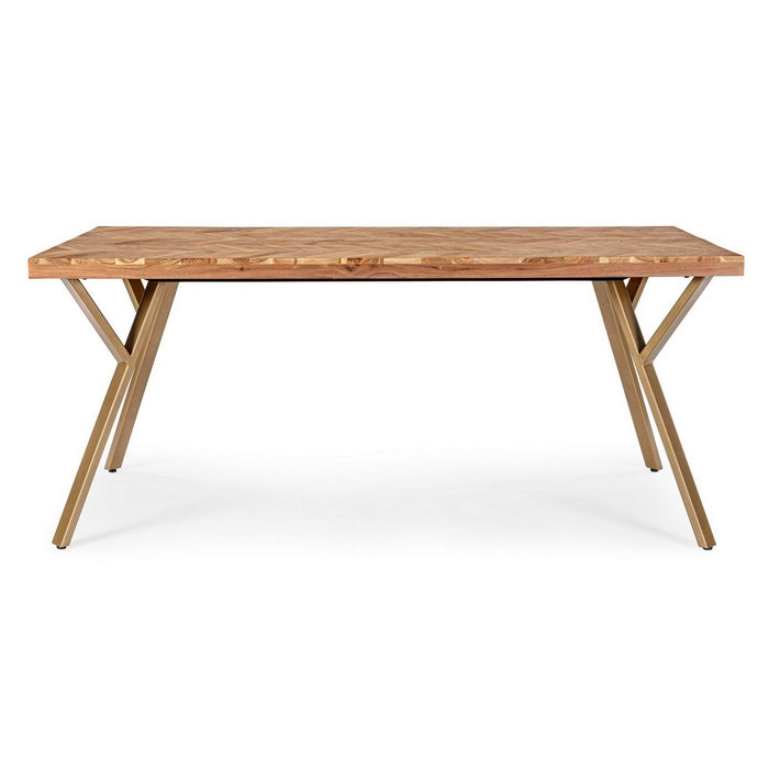 Tavolo contemporaneo in legno e acciaio - Raida