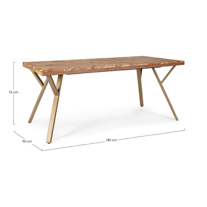 Tavolo contemporaneo in legno e acciaio - Raida