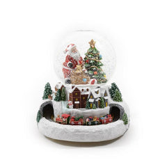 Carillon natalizio Palla di Neve con musica e luci 24 cm