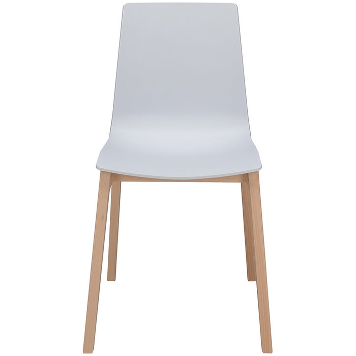 Sedia scandinava con gambe in legno e seduta in polipropilene - Candy Wood