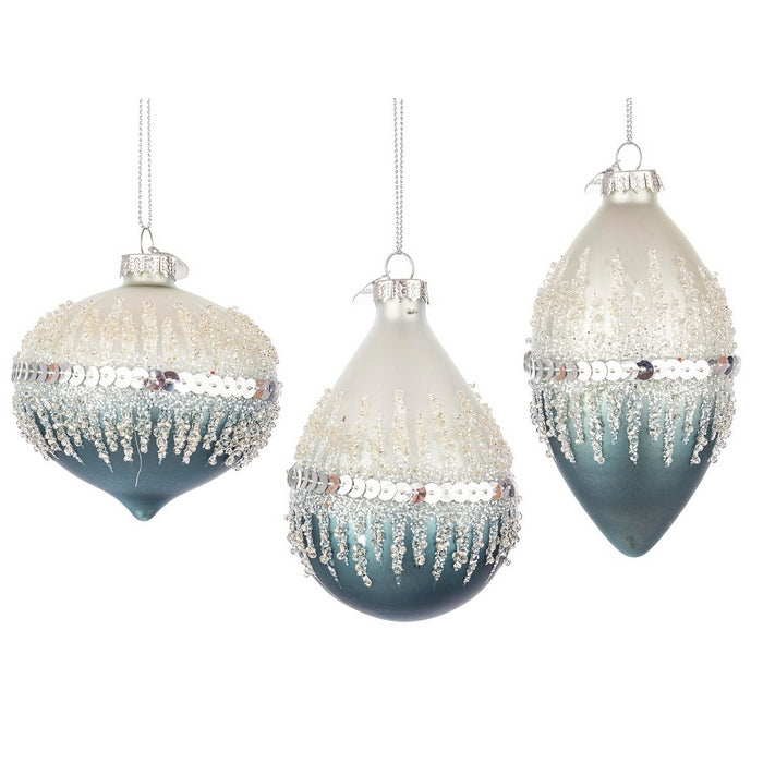 Pendaglio natalizio in vetro con glitter e paillettes - Show