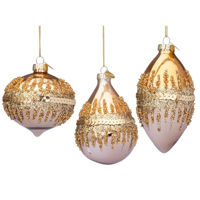 Pendaglio natalizio in vetro con glitter e paillettes - Show