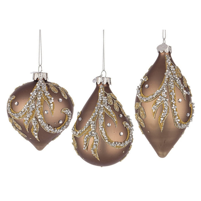 Pendaglio natalizio in vetro con medaglietta dorata - Droplet