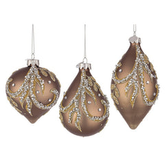 Pendaglio natalizio in vetro con medaglietta dorata - Droplet