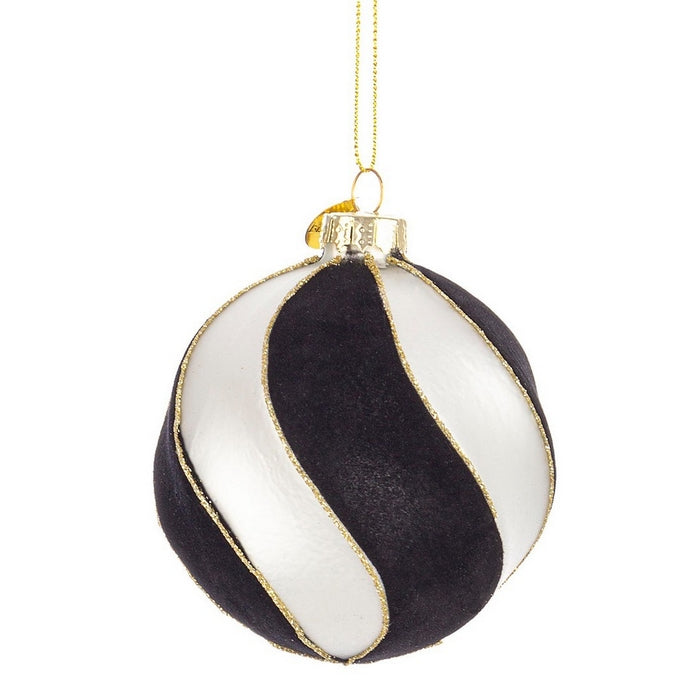 Palla di Natale con forme geometriche nero e bianco - Monochrome