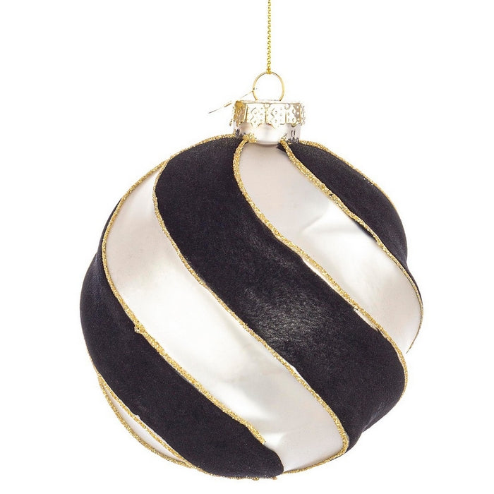 Palla di Natale con forme geometriche nero e bianco - Monochrome