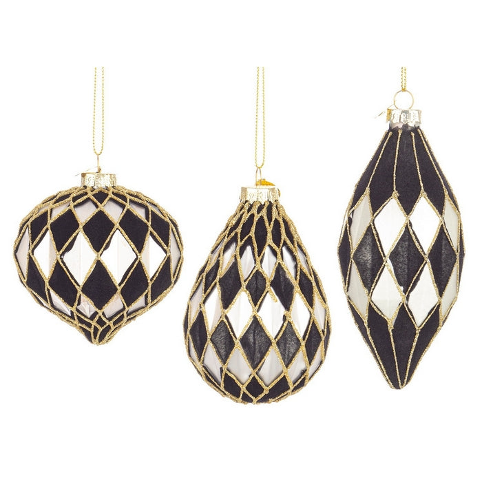 Pendaglio natalizio con forme geometriche nero e bianco - Monochrome