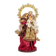 Natività con 3 figure sacra famiglia color rosso 38 cm - Baroque