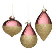 Pendaglio natalizio in vetro oro e rosa - Halfway