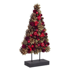Pino natalizio con bacche e pigne 41 cm - Adalia