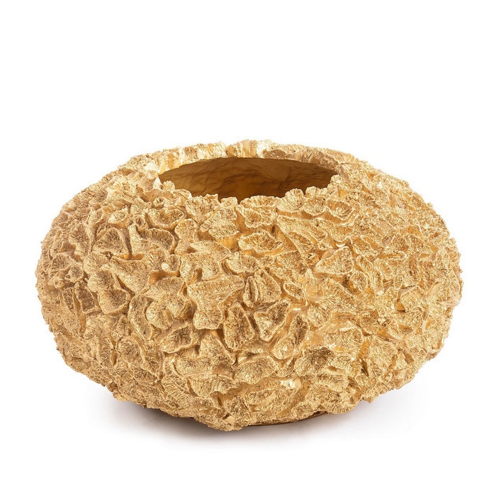 Porta vasi da interno dorato bombato - Lame