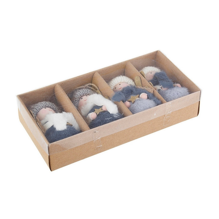 Set 4 pendagli natalizi da appendere blu e azzurro - Angelo fatato