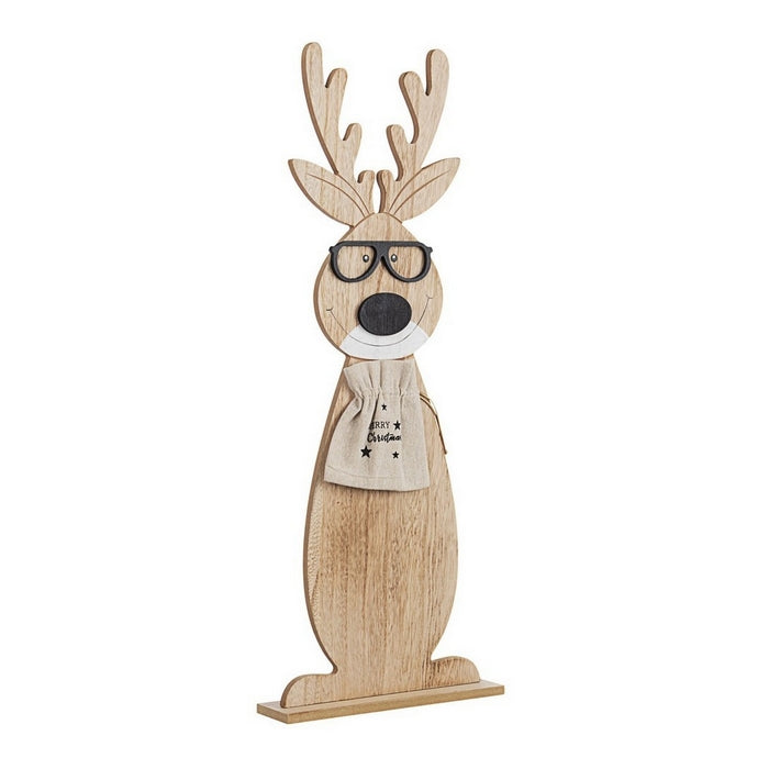 Decorazione natalizia Renna in piedi in legno naturale small - Anton