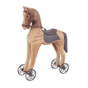 Cavallino a dondolo con ruote per decorazione natalizia - Antique