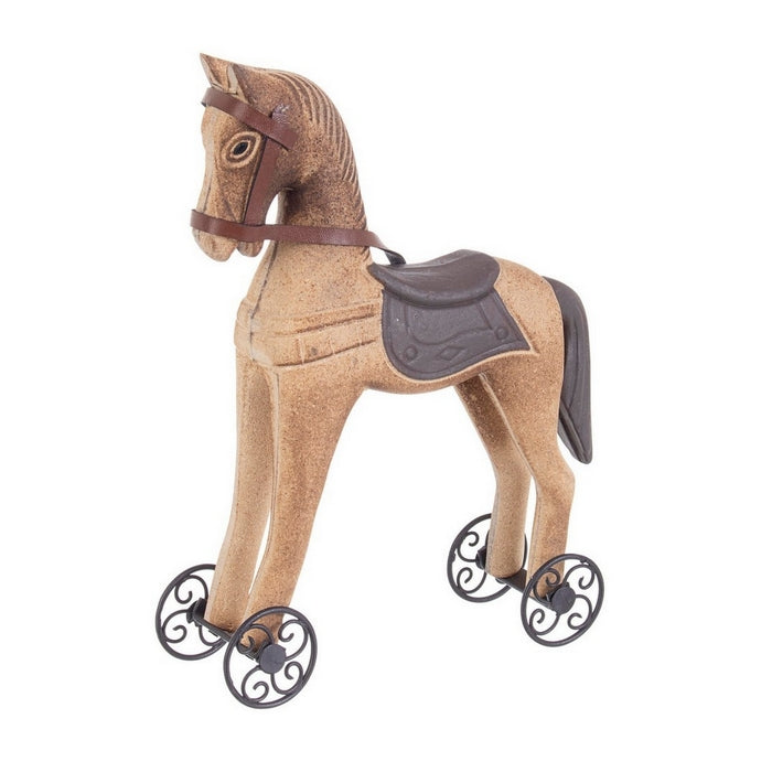 Cavallino a dondolo con ruote per decorazione natalizia - Antique
