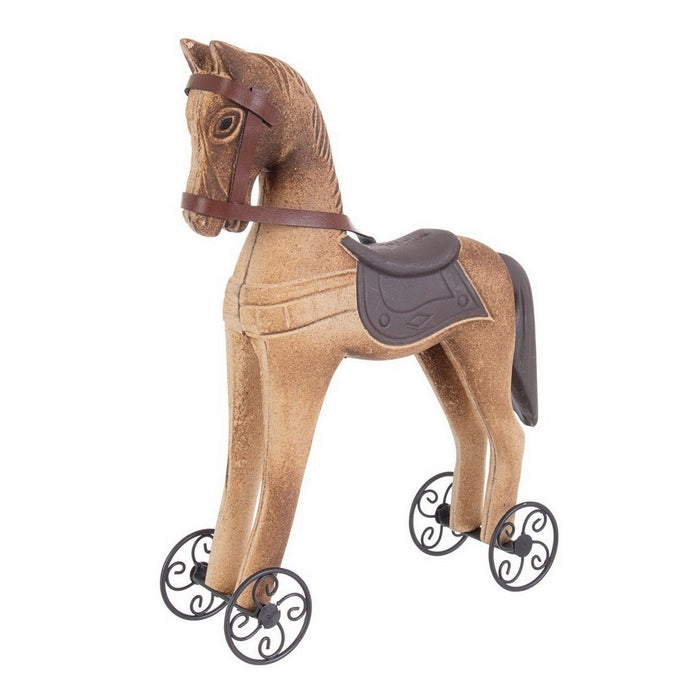 Cavallino a dondolo con ruote per decorazione natalizia - Antique