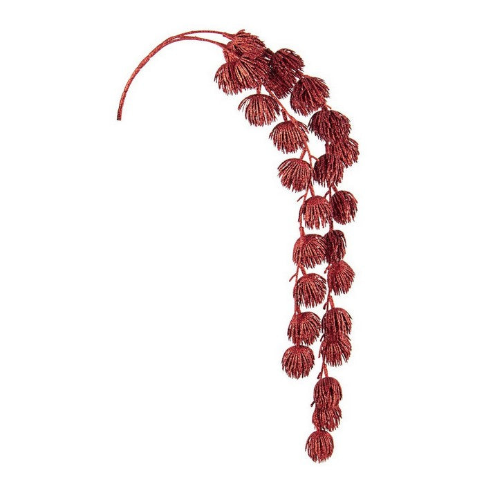 Ramo con fiori glitterati per decorazione natalizia 72 cm - Jamil