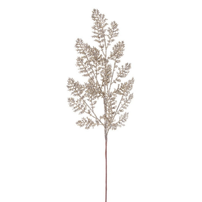 Ramo con foglie glitterate per decorazione natalizia 70 cm - Katel