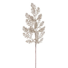 Ramo con foglie glitterate per decorazione natalizia 70 cm - Katel