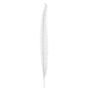 Foglia lineare argentata con glitter per decorazione natalizia 97 cm