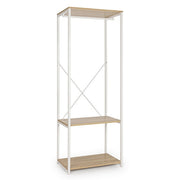 Scaffale scandinavo con appendiabiti e 2 ripiani bianco - Elettra