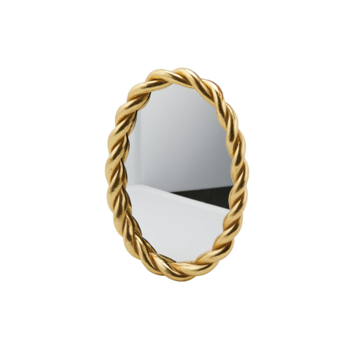 Specchio tondo con cornice colorata ad intreccio - Torchon